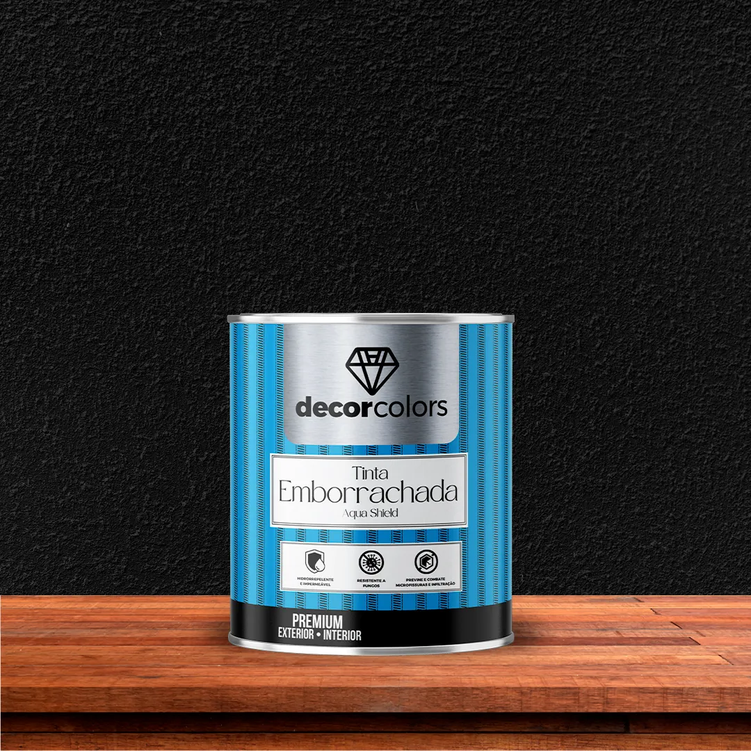 Tinta Emborrachada Impermeável Aqua Shield Preto 4,3 Kg - Decor Colors